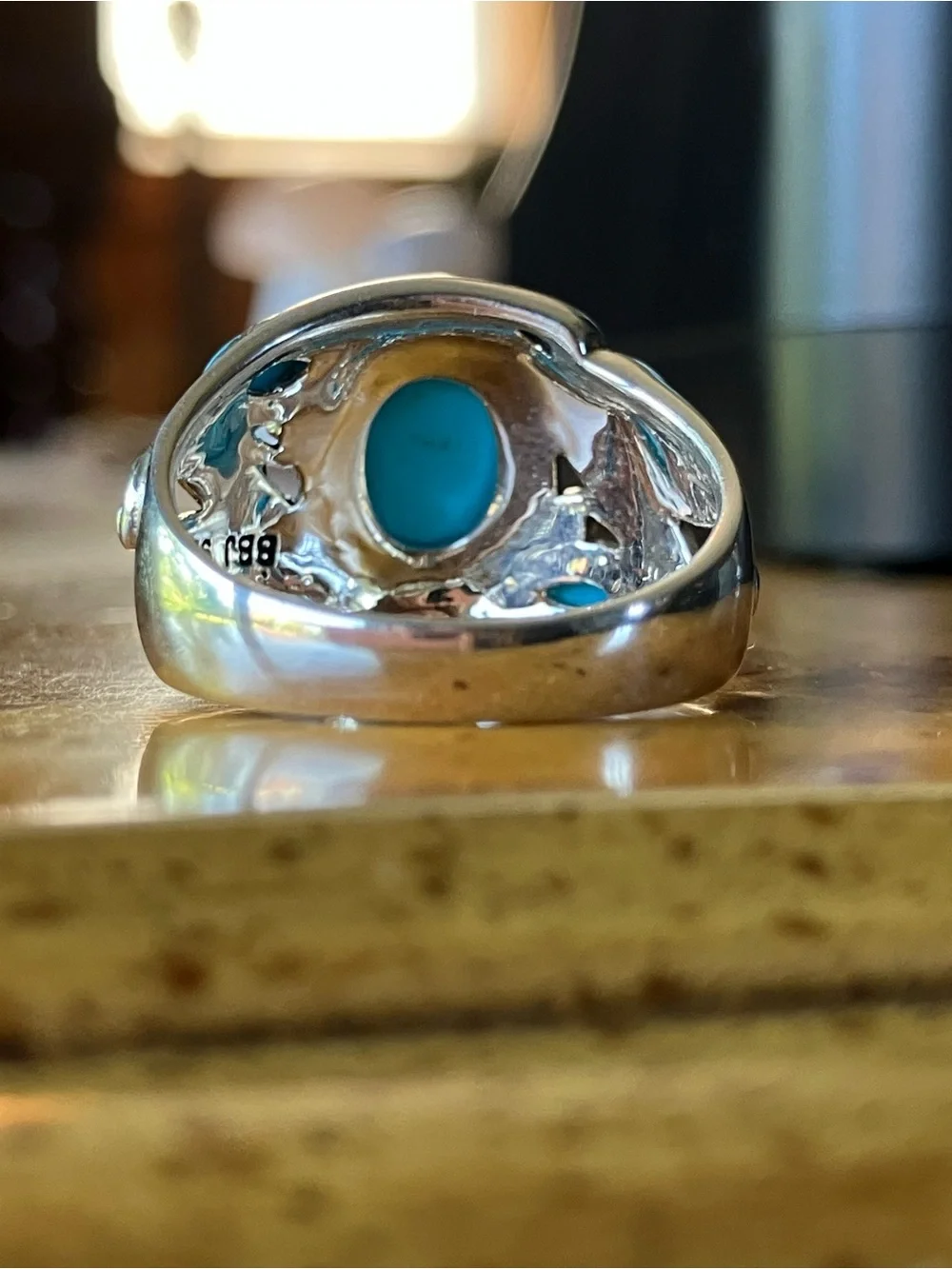 Sleeping Beauty Turquoise Sterling Silver Ring Size 7